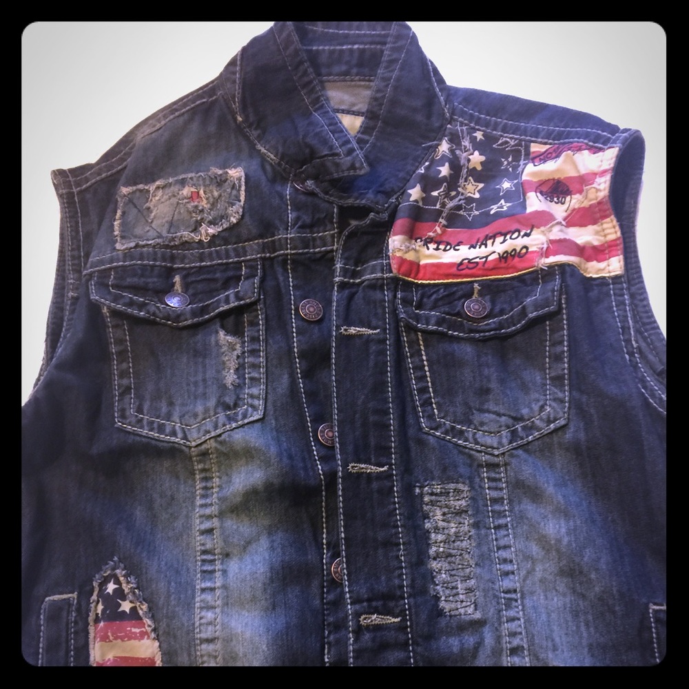 Smoke Rise jean vest size XXL